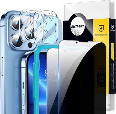 NIKCORP Kaljeno staklo za iPhone 13 Pro, privatni filter, 9H, 6,1", 2 kom